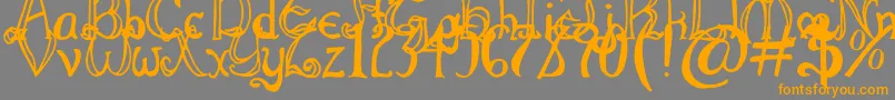 ThrorianFormal Font – Orange Fonts on Gray Background