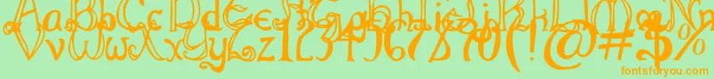 ThrorianFormal Font – Orange Fonts on Green Background