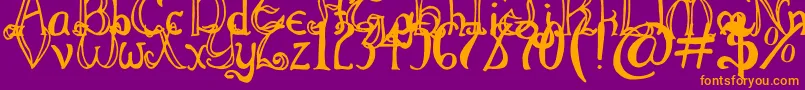 ThrorianFormal Font – Orange Fonts on Purple Background