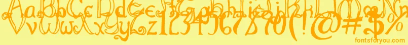 ThrorianFormal Font – Orange Fonts on Yellow Background