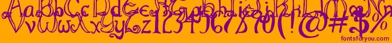 ThrorianFormal Font – Purple Fonts on Orange Background