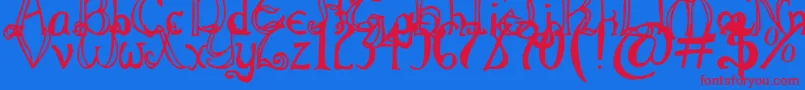ThrorianFormal Font – Red Fonts on Blue Background