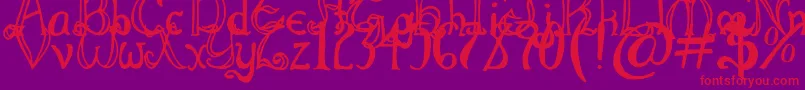 ThrorianFormal-Schriftart – Rote Schriften auf violettem Hintergrund