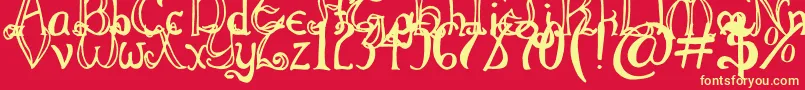 ThrorianFormal Font – Yellow Fonts on Red Background