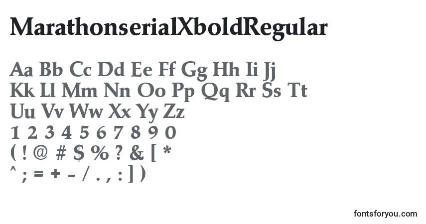 A fonte MarathonserialXboldRegular – alfabeto, números, caracteres especiais