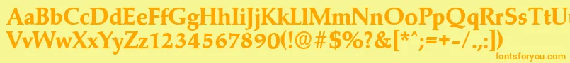 MarathonserialXboldRegular Font – Orange Fonts on Yellow Background