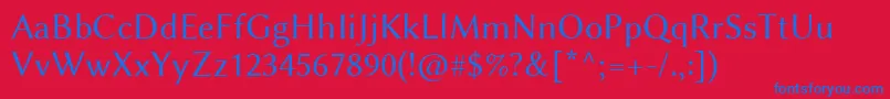 フォントLinbiolinumR – 赤い背景に青い文字