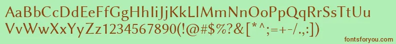 LinbiolinumR-fontti – ruskeat fontit vihreällä taustalla