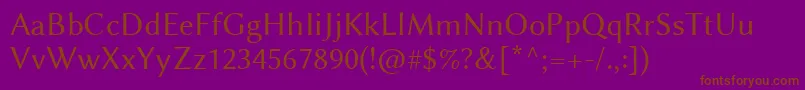 LinbiolinumR-Schriftart – Braune Schriften auf violettem Hintergrund