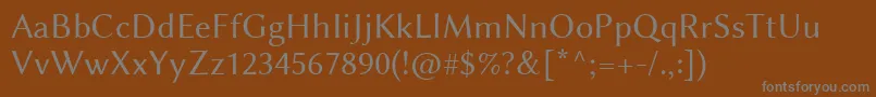 LinbiolinumR-fontti – harmaat kirjasimet ruskealla taustalla