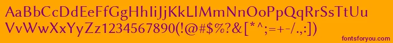 LinbiolinumR Font – Purple Fonts on Orange Background