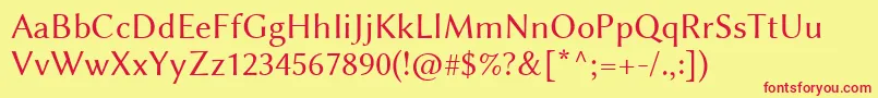 LinbiolinumR Font – Red Fonts on Yellow Background