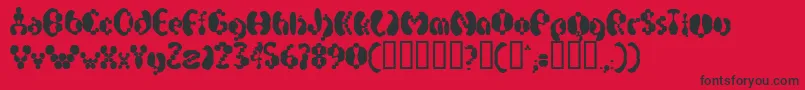 Fonte ElectrackSweet – fontes pretas em um fundo vermelho