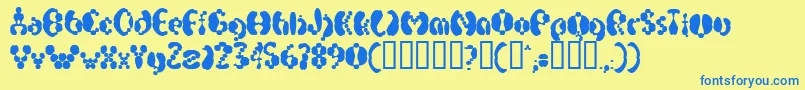 ElectrackSweet Font – Blue Fonts on Yellow Background