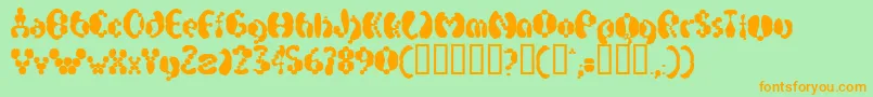 Weitere Informationen zur ElectrackSweet-Schriftart ElectrackSweet-Schriftart – Orangefarbene Schriften auf grünem Hintergrund