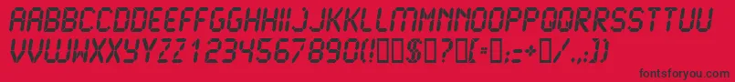 Lcd2u Font – Black Fonts on Red Background