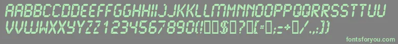 Lcd2u Font – Green Fonts on Gray Background