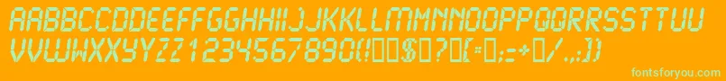 Lcd2u Font – Green Fonts on Orange Background