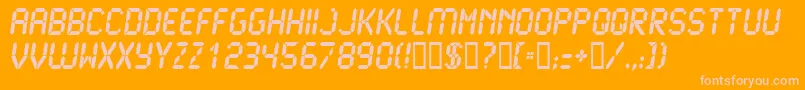 Lcd2u Font – Pink Fonts on Orange Background