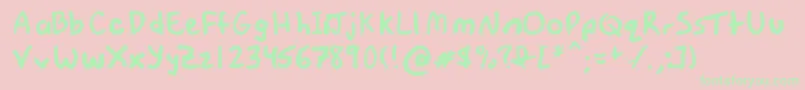 ThisFontIsNotATypeface Font – Green Fonts on Pink Background