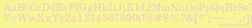 Schoopla-fontti – vaaleanpunaiset fontit keltaisella taustalla