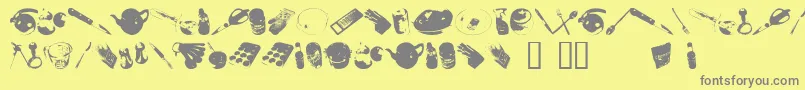 Wutscookin-Schriftart – Graue Schriften auf gelbem Hintergrund