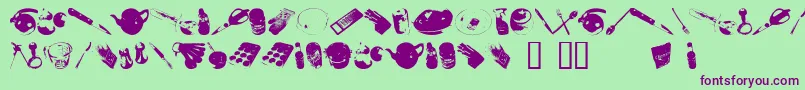 Wutscookin Font – Purple Fonts on Green Background