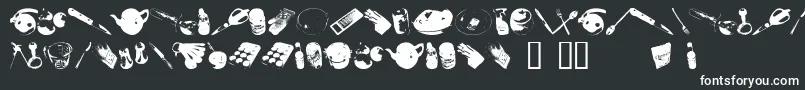 Wutscookin-fontti – valkoiset fontit mustalla taustalla