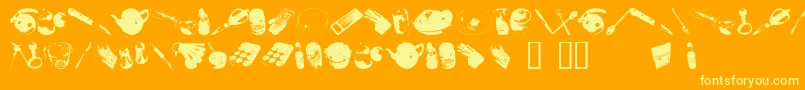 フォントWutscookin – オレンジの背景に黄色の文字