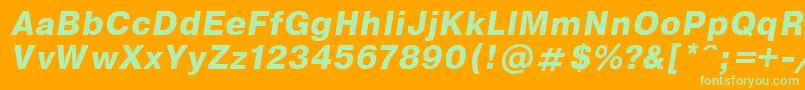 Encycbit Font – Green Fonts on Orange Background