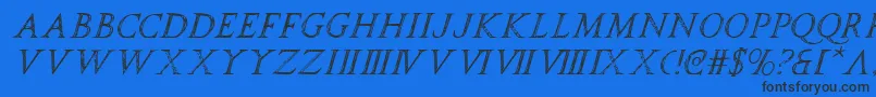 SpqrItalic-Schriftart – Schwarze Schriften auf blauem Hintergrund