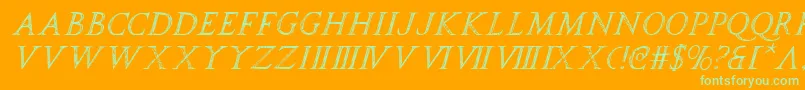 SpqrItalic Font – Green Fonts on Orange Background