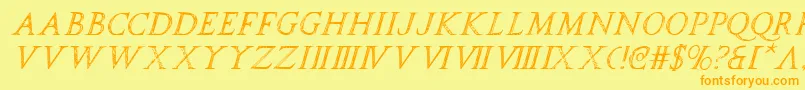 SpqrItalic Font – Orange Fonts on Yellow Background