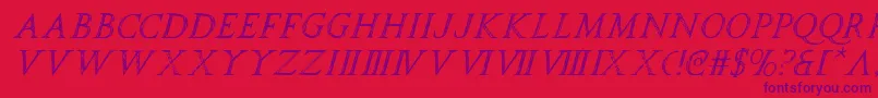 SpqrItalic Font – Purple Fonts on Red Background