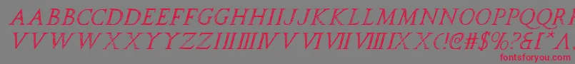 SpqrItalic-Schriftart – Rote Schriften auf grauem Hintergrund