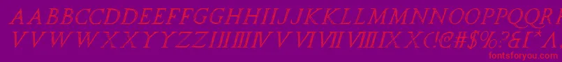 SpqrItalic Font – Red Fonts on Purple Background