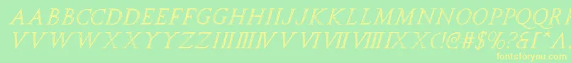 SpqrItalic Font – Yellow Fonts on Green Background