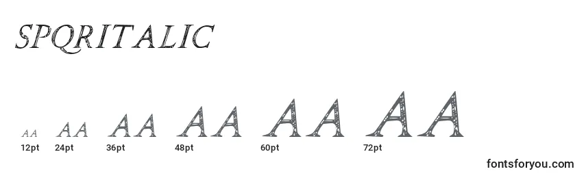 Größen der Schriftart SpqrItalic