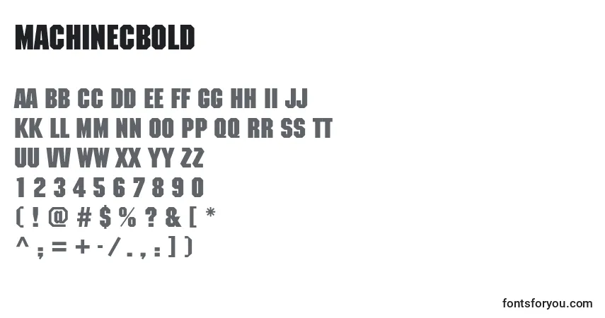 Schriftart MachinecBold – Alphabet, Zahlen, spezielle Symbole