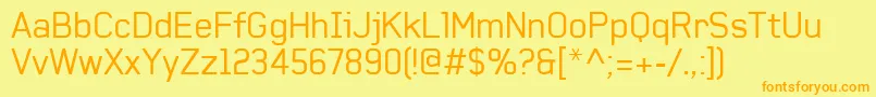 Baksheeshフォントについての詳細 フォントBaksheesh – オレンジの文字が黄色の背景にあります。