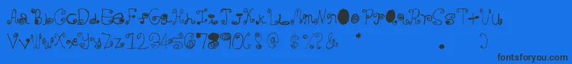 Crazycurlz Font – Black Fonts on Blue Background
