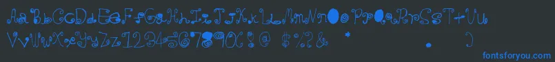 Crazycurlz Font – Blue Fonts on Black Background