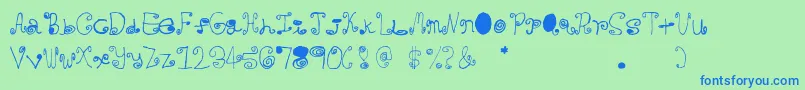 Crazycurlz Font – Blue Fonts on Green Background
