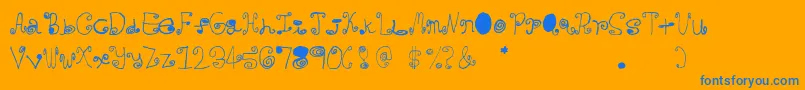 Crazycurlz Font – Blue Fonts on Orange Background