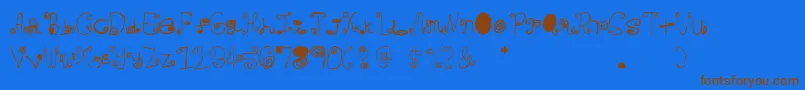 Crazycurlz Font – Brown Fonts on Blue Background