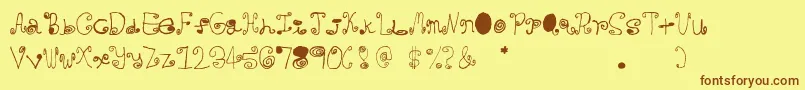Crazycurlz Font – Brown Fonts on Yellow Background