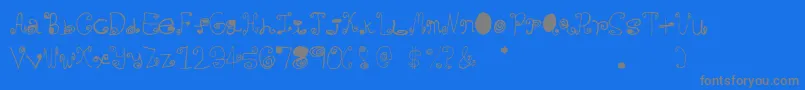 Crazycurlz Font – Gray Fonts on Blue Background