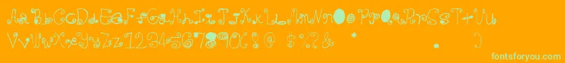 Crazycurlz Font – Green Fonts on Orange Background