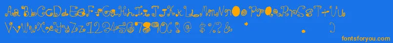 Crazycurlz Font – Orange Fonts on Blue Background