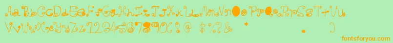 Crazycurlz Font – Orange Fonts on Green Background